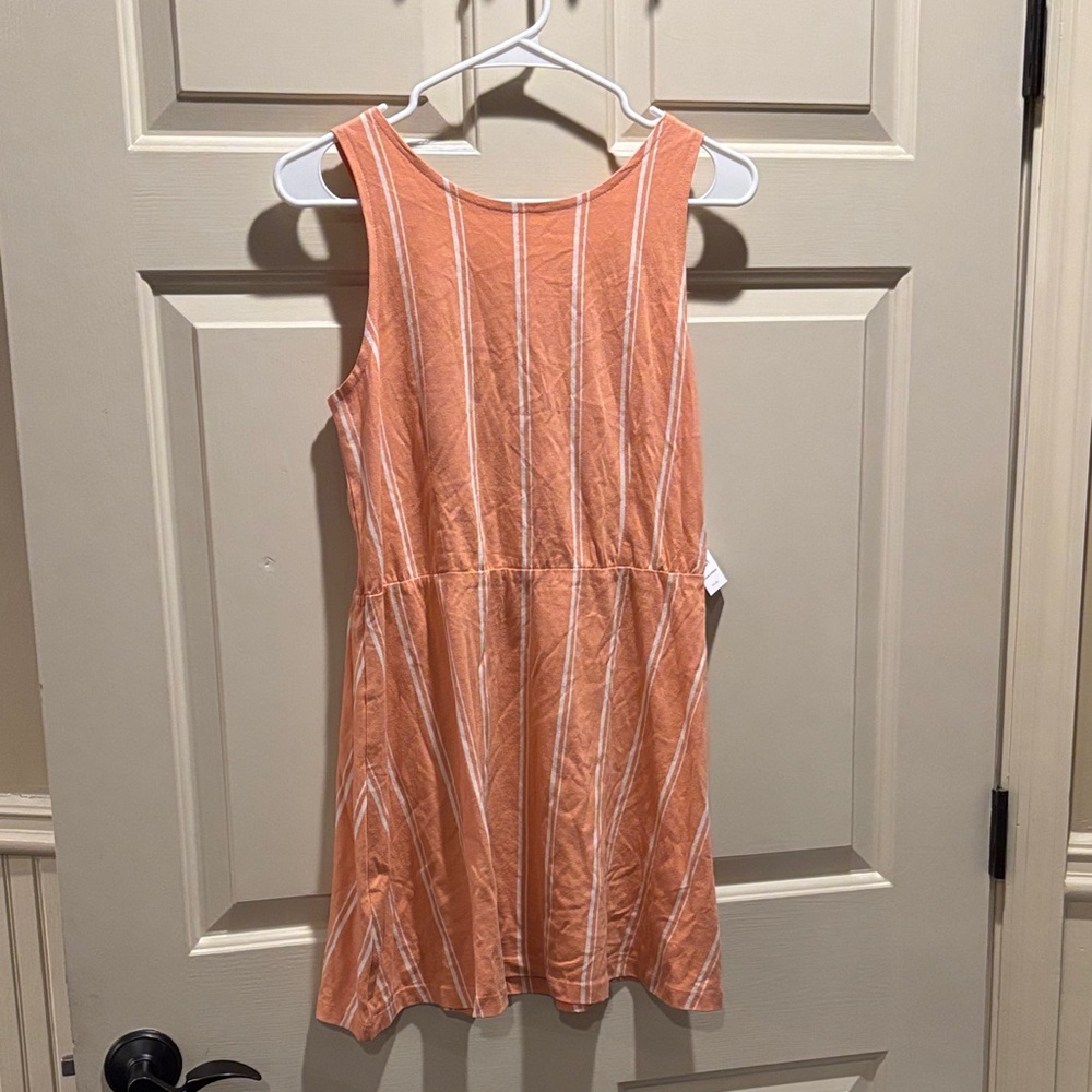RVCA Peony Stripe Lightweight Sundress in Peach and White
